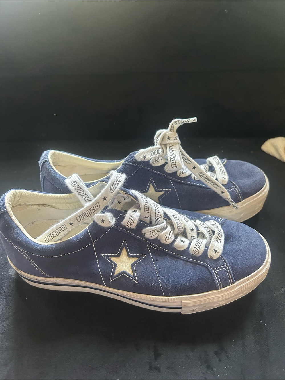 Converse Navy Blue Suede One Star Low Top Sneakers